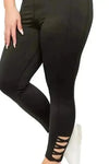 Black Ribbon Leggings (Plus Size) - Fits4Yoga