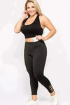 Black Ribbon Leggings (Plus Size) - Fits4Yoga