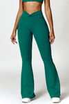 Twisted High Waist Bootcut Active Pants with Pockets