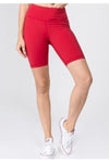 Active High Rise Matte Bike Shorts (CRIMSON) - Fits4Yoga