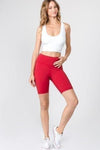 Active High Rise Matte Bike Shorts (CRIMSON) - Fits4Yoga