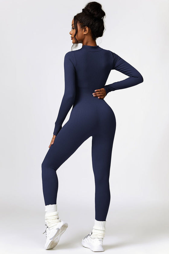 Half Zip Long Sleeve Yoga Active Jumpsuit