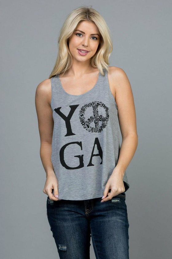 Yoga Peace Print Tank Top - Fits4Yoga
