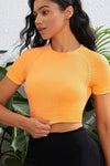 Cropped Round Neck Active Top - Fits4Yoga