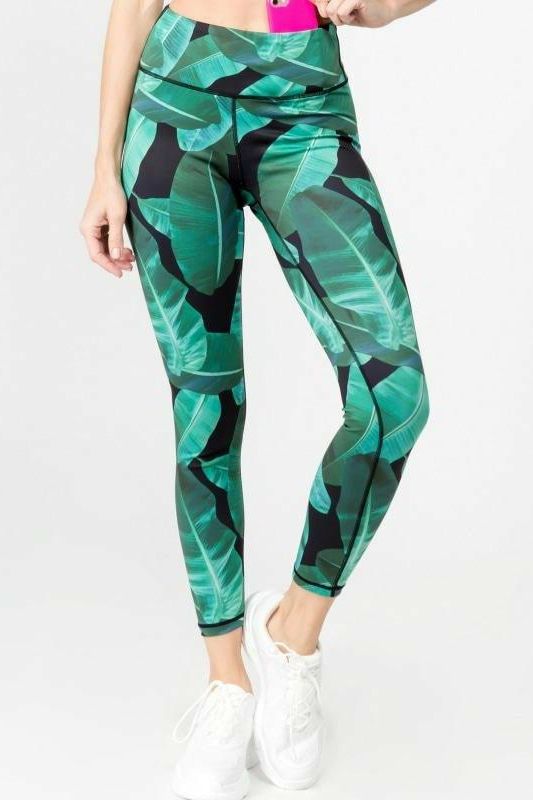 Green leaf leggings - Fits4Yoga
