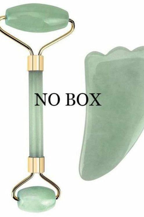 Rose Quartz or Jade Stone Facial Massage Roller - Fits4Yoga