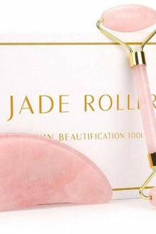  Rose Quartz or Jade Stone Facial Massage Roller - Fits4Yoga